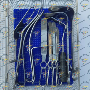 Juego de retractor de hombro ortopédico de 13 piezas de alta calidad Caja de malla estéril de acero inoxidable de grado médico-Quirúrgico básico - Product Image 1