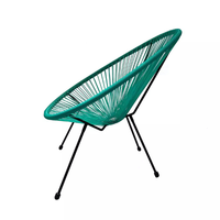 Chaise de jardin extérieure rétro espagnole de qualité supérieure, structure en fer et acier, assise en polyéthylène maillé, peinte, élégante pour les jardins