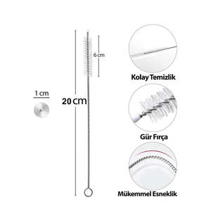 <b>Straw</b> Cleaning Brush Set for Glass <b>Bamboo</b> and Metal <b>Straws</b>-5 Pcs - Product Image 2