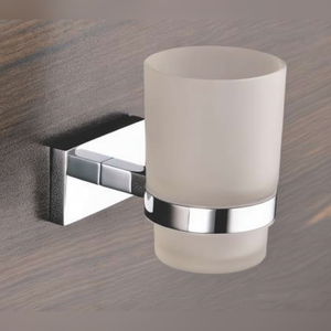 Soporte de Vaso Metálico de Grado Industrial con Vaso de Vidrio Esmerilado, Soporte de Pared Cromado, Fabricación Personalizada OEM - Product Image 2