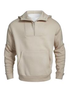 Sudadera con Capucha de Forro Polar para Hombre, con Cierre de Media Cremallera, Estampado de Letras y Logotipo Personalizado al por Mayor, Sudadera de Algodón y Poliéster Lavado para Hombre - Product Image 5