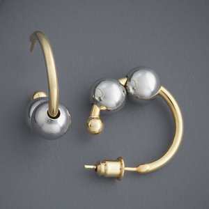 Boucles d'oreilles créoles tendance en forme de boule 184070, fabriquées en alliage de zinc durable - Product Image 4