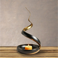 Candelabro de Metal con Diseño de Serpiente, Chapado en Oro Negro, Hecho a Mano, Decoración Elegante para el Hogar, Bodas, Navidad, Logotipo Personalizado