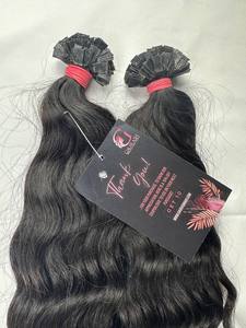 ผมเรมี่ผมต่อแบบลอนตรงปลายแบนลอนธรรมชาติทำจากผมชาวอินเดียแบบผูกติดไว้ก่อน100% - Product Image 3