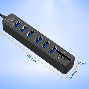 Hub USB 2.0 a 6 Porte con Cavo di Prolunga e Lettori di Schede SD/TF, Hub USB-C in Lega di Alluminio Disponibile - Product Image 6