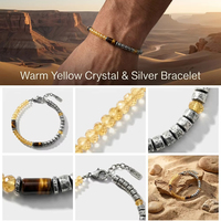 Bracelet en laiton plaqué argent 925 avec citrine facettée, exquis, minimaliste, pour homme, énergie de prospérité, OEM/ODM, faible MOQ