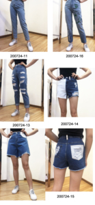 กางเกงยีนส์ขาบานสำหรับผู้หญิงขนาดใหญ่กางเกงยีนส์ทรงหลวมใส่สบาย - Product Image 5