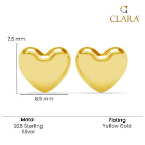 Boucles d'oreilles en argent sterling 925 de qualité supérieure pour femmes et filles, clous en or 14 carats en forme de cœur et de goutte d'eau avec diamant taille princesse et saphir - Product Image 5
