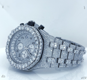 Reloj de lujo con diamantes de acero inoxidable blanco completo personalizado automático VVS D Cvd Diamond Belt brillante para hombres y mujeres - Product Image 2