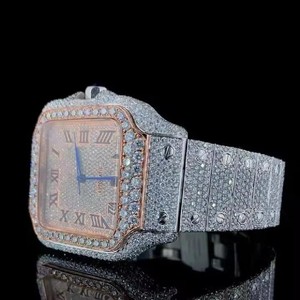 Reloj de Lujo para Hombre, Mecánico, de Acero Inoxidable, con Esfera de Cristal Analógica, Diamante Moissanita, Estilo Hip Hop Personalizado, Movimiento Automático - Product Image 3
