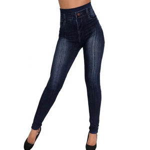 Clásico Vintage moda alta cintura mujer Bodycon algodón Leggings Skinny Push elástico Bottoms entrenamiento lápiz pantalón - Product Image 3
