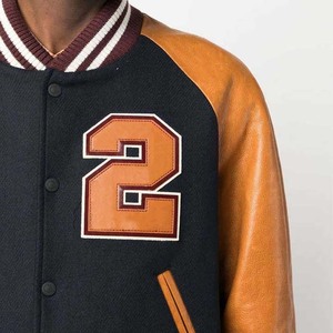 <b>Men's</b> High Street Custom Logo Wool Canvas Sportswear High Quality Varsity <b>Jackets</b> Embroidery College Baseball <b>Jacket</b> For <b>Men</b> - Product Image 4