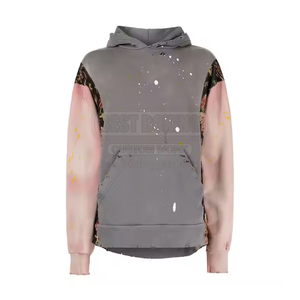 Sudadera con capucha desgastada para hombre de la mejor calidad con precio razonable, producto superior, sudaderas con capucha desgastadas mezcladas de algodón, fabricación de Pakistán - Product Image 1