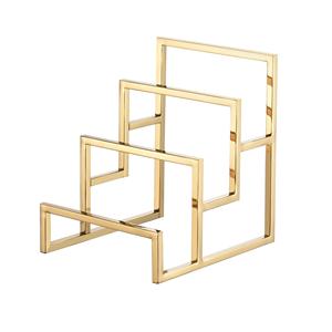 ชั้นวางกระเป๋าสตางค์แบบตั้งโชว์กระเป๋าสีทอง4ชั้นสำหรับร้านบูติกและงานอีเวนต์ของผู้ขาย - Product Image 2