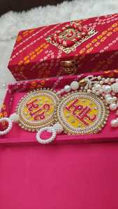 Shubh Labh With Wooden Box Ganesh Chaturthi Temple Decors Indian Festival Rakhi and Wedding Decoration Religious Decor Idea Gift - Product Image 3