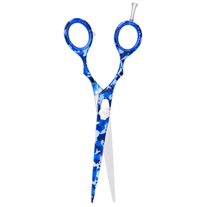 Ciseaux de coiffure professionnels allemands en acier argenté avec repose-doigts et vis amovible, lame droite tranchante revêtue de papier de haute qualité - Product Image 5