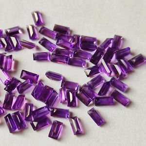 Baguette d'améthyste naturelle de qualité AAA de qualité fine 3x5mm pierres précieuses à facettes pierres octogonales ovales pour bijoux - Product Image 1