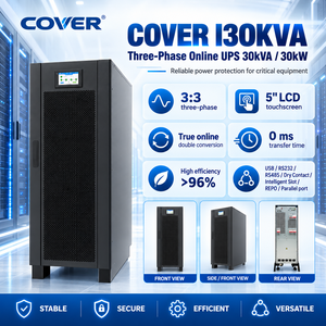 เครื่องสำรองไฟฟ้าแบบออนไลน์ COVER I30KVA SAI สามเฟส 30KVA / 30000W แบบทาวเวอร์ ระบบแปลงไฟแบบดับเบิ้ล พร้อมแบตเตอรี่ในตัว 120 ก้อน 9Ah - Product Image 1