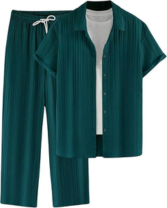 Conjunto de Camiseta y Pantalones Cortos de Dos Piezas Estilo Playa con Estampado 3D Vintage para Hombre, Ropa Deportiva de Verano 2025 de Secado Rápido con Logotipo de Color Personalizado - Product Image 1