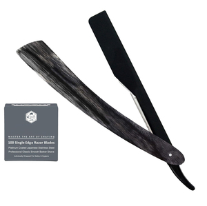 Le rasoir de barbier professionnel en bois à bord droit Monarch-Shavette à gorge coupée de qualité salon - Product Image 1