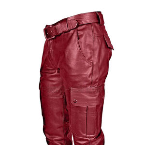 Pantalones de cuero de alta calidad Precio de fábrica al por mayor Precio de cuero Pantalones de cuero con logotipo personalizado para hombres - Product Image 2