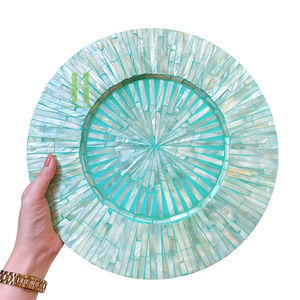 Modern Style New Product Mother of Pearl Bamboo Placemats Round Design for <b>Dinner</b> and Party Decor From Vietnam - Product Image 4