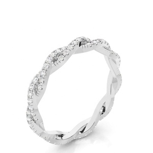 925 Sterling Silver 18K White Gold Wedding <b>Ring</b> VVS Moissanite Round Cut Diamond Inlay for Women High Quality <b>Fine</b> Jewelry - Product Image 2
