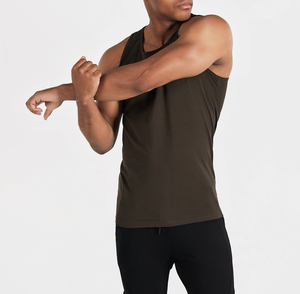 Débardeur de gymnastique sans manches pour hommes, gilet de sport respirant en maille extensible à séchage rapide avec badge, décoration, entraînement essentiel - Product Image 4