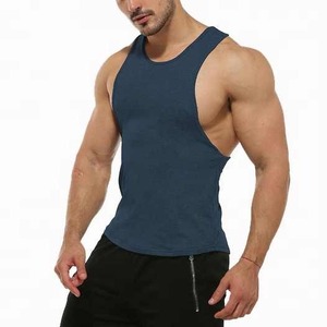 เสื้อกล้ามเล่นยิมสำหรับผู้ชายแขนกุดสีทึบทรงสลิมฟิตสำหรับผู้ชาย - Product Image 5