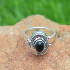 Joyería para mujer, anillo de estilo bohemio de plata, joyería de Plata de Ley 925, piedras preciosas de ónix negro, anillo hecho a mano de tendencia, regalo para el amor - Product Image 4