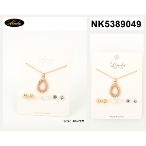 Conjunto de Joyería de Moda Chapado en Oro con Colgante de Elefante Linda y Pendientes de Botón para Mujer, Ideal para Fiestas, Joyería Metálica - Product Image 3