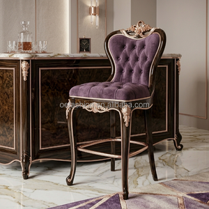 <span class=keywords><strong>Letto</strong></span> Imbottito Classico Europeo Personalizzato, Struttura in <span class=keywords><strong>Legno</strong></span> Intagliato, <span class=keywords><strong>Testiera</strong></span> Trapuntata in Velluto Viola per Villa e Hotel - Product Image 5