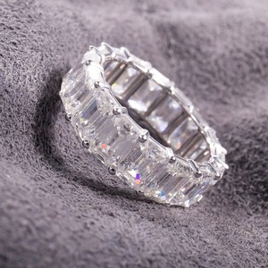 925 argent Sterling taille réglable Hip Hop coupe Halo bague de fiançailles de mariage bijoux fins femmes IGI certifié Moissanite anneaux - Product Image 1