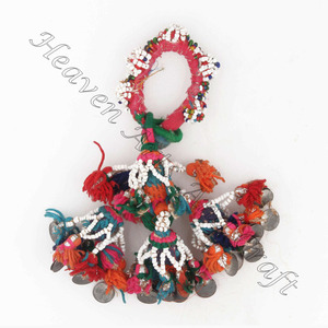 Banjara con cuentas de perlas multicolores de algodón Real, brazalete con borlas, pulsera/Pulseras, Pulseras antiguas gitanas, BANJARA auténtica - Product Image 2