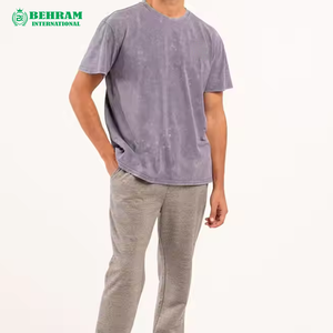T-shirt Homme Personnalisé Lavable Écologique Séchage Rapide Polyester/Coton Uni Effet Délavé à l'Acide Vintage Coupe Ample Grande Taille - Product Image 6