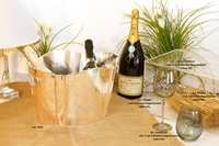 Sheffield Royal Family-Inspired 3 bouteilles pour porte-champagne en métal décor à la maison pour les occasions de baptême finition argentée