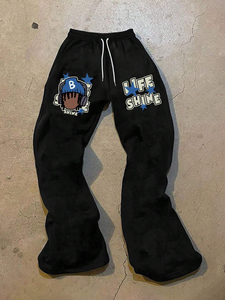 Men's Pants & Trousers Custom Baggy Pants Wide Leg Sweatpants <b>Stacked</b> Sweatpants Jogging Pants Men's Sweatpants - Product Image 3