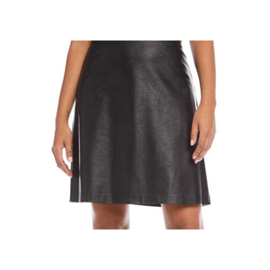 Gonna a trapezio Karen Kane, taglia M, nera, taglie forti, XS, in ecopelle lucida ed elastan, corta, lavorata a maglia, stampata, per la primavera - Product Image 5
