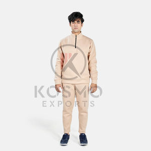 Venta al por mayor logotipo personalizado hombres XL media cremallera chándal invierno prendas de vestir exteriores Sudadera con capucha Jogger traje sudaderas tela polar Fitness Jogging - Product Image 1