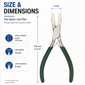 Flat Nylon Jaw Pliers 5 Inch Jewelry Making Tool Non Scratch Precision Pliers <b>Wire</b> Wrapping <b>Craft</b> Tool 14mm Jaw - Product Image 4