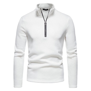 Le plus récent quart Zip pull Golf sweat hommes 14 Zip polaire sweats à capuche col montant pull pull blanc veste en gros - Product Image 5