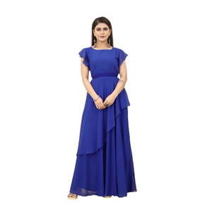 Vestido Anarkali tradicional indio y pakistaní más vendido, Georgette Vestido largo de diseñador, drapeado para adultos, precio al por mayor - Product Image 1