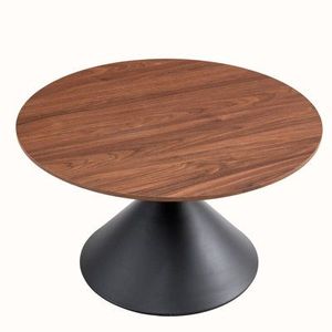 Table basse tendance en métal noir avec plateau en bois, élégante et utilisable dans la cuisine, le salon ou le sous-sol - Product Image 1