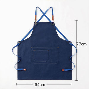 Tablier étanche à l'huile 100% toile de coton Logo personnalisé conception d'impression complète avec cuisine de ménage de poche - Product Image 3