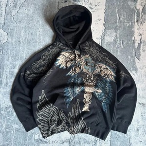 SENSEL SPORTS Sudadera deportiva de hip-hop para hombre, con estampado Y2K, 100% algodón, forro polar de invierno, corte regular, con cremallera - Product Image 6