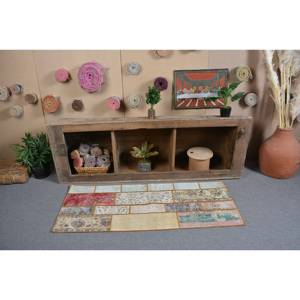 พรมปูพื้นสไตล์ตุรกีโบราณ2ชิ้น X 4,9ft สีเบจผ้าปะต่อผ้าวูลยางวิสคอสทรงสี่เหลี่ยมผืนผ้าขนาดใหญ่สำหรับตกแต่งห้อง - Product Image 3