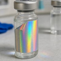 Maßgefertigte Irisierend-Holografische Wasserfeste Klebeetiketten in Zylinderform für Flaschen-Verpackungen Geschenk-Etiketten Bastelbedarf