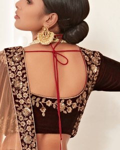 Mariage de luxe élégant en velours lourd marron Zari nuptiale Lehenga Choli Designer Bollywood pakistanais indien fêtes pour l'hiver - Product Image 5