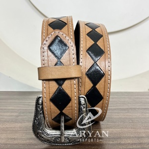 เข็มขัดหนังแท้สำหรับทุกเพศ, เข็มขัดแฟชั่นดีไซน์หนังแท้สุดหรูลายลายตารางหมากรุกงานแฮนด์เมดใหม่2025 - Product Image 1