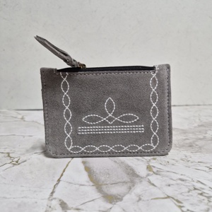 Mini bolsa de almacenamiento de cuero genuino delgada portátil, bolsa de almacenamiento de lápiz labial para auriculares extruido con resorte, bolsa para sobres de dinero, bolso de mano - Product Image 6